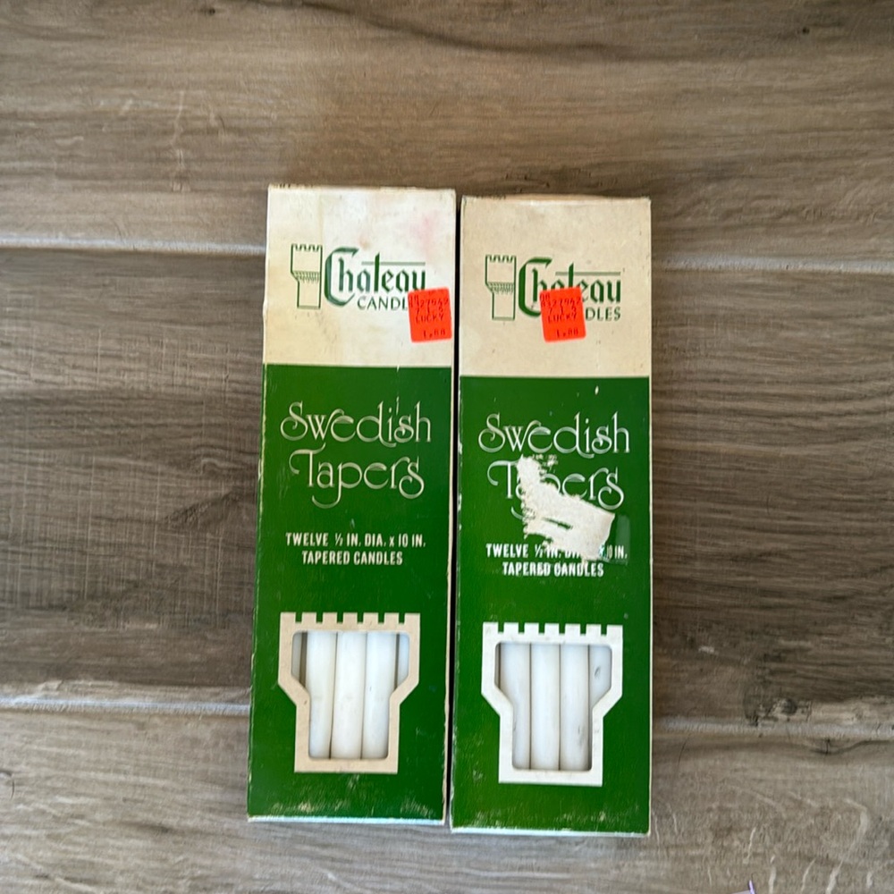 Vintage Lot of 2 boxes Chateau Candles Swedish Tapers